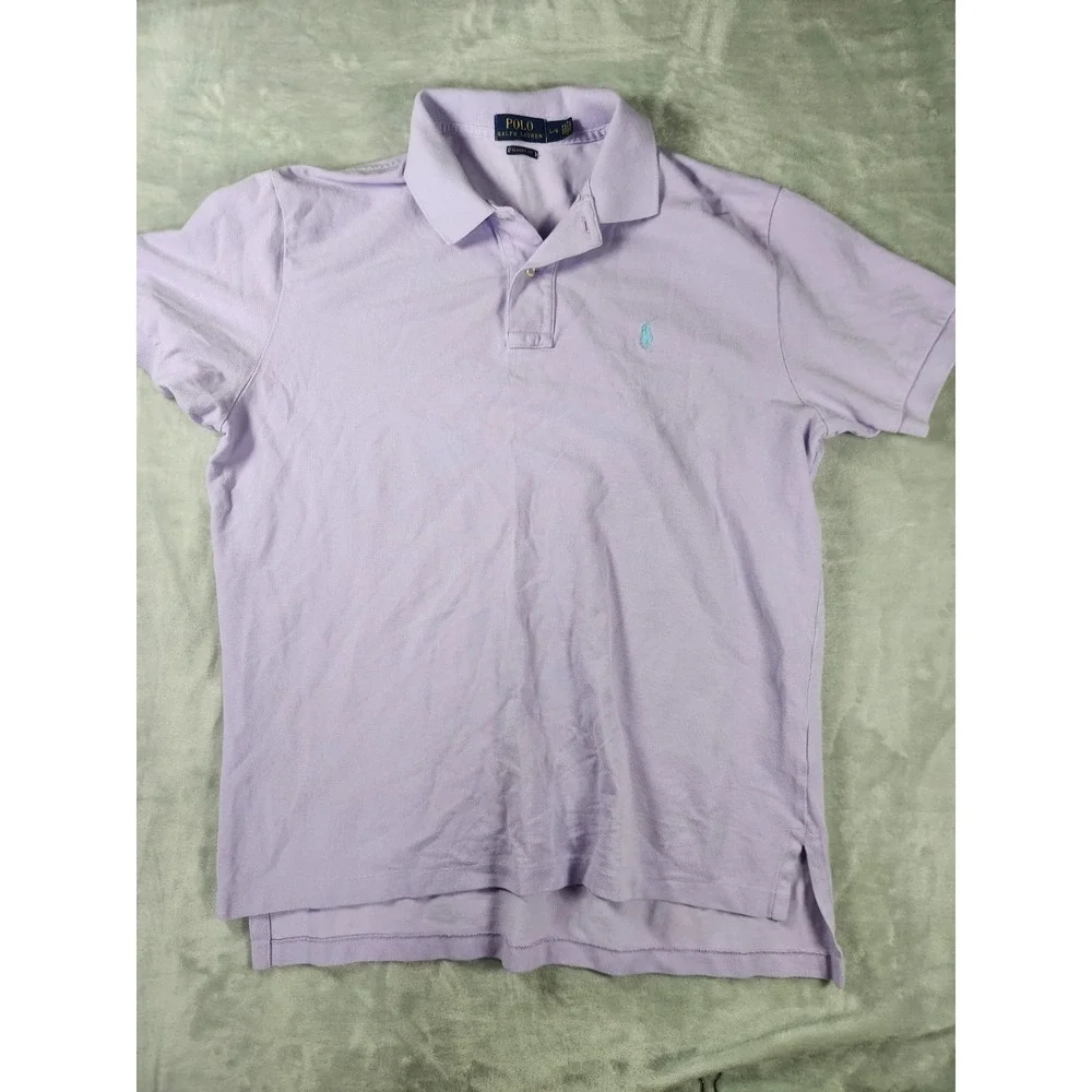 Polo‎ by Ralph Lauren Men's Light Purple Lavender Short Sleeve Polo Shirt L